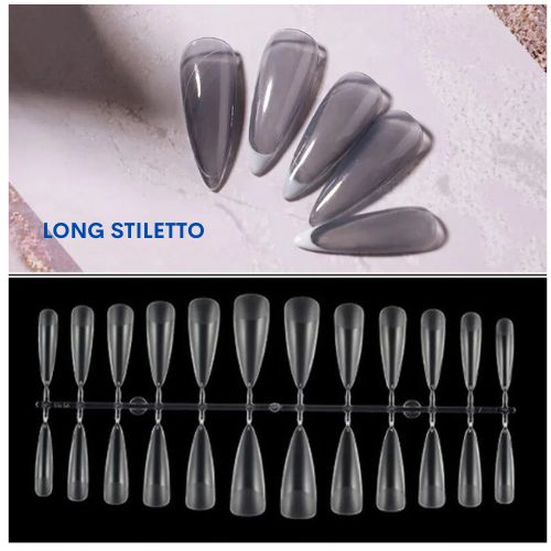 stiletto shape nail tips, extension nail tips, soft gel nail tips, nail supply Canada