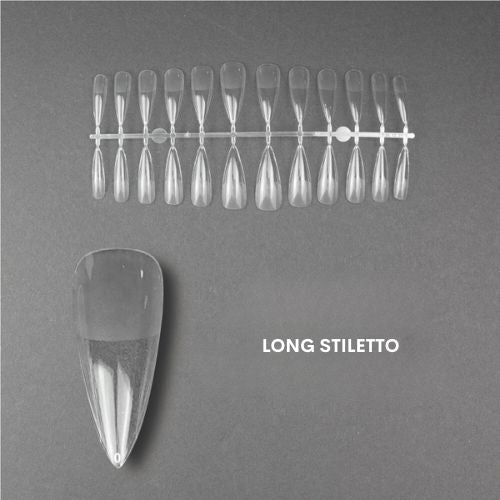 long stiletto shape nail tips, press on nail tips, extension nail tips, nail supply Canada