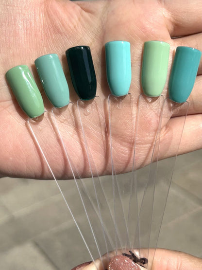 green shades color gel polish