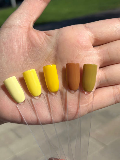 yellow shades color gel polish, non-toxic gel polish, nail supply Canada